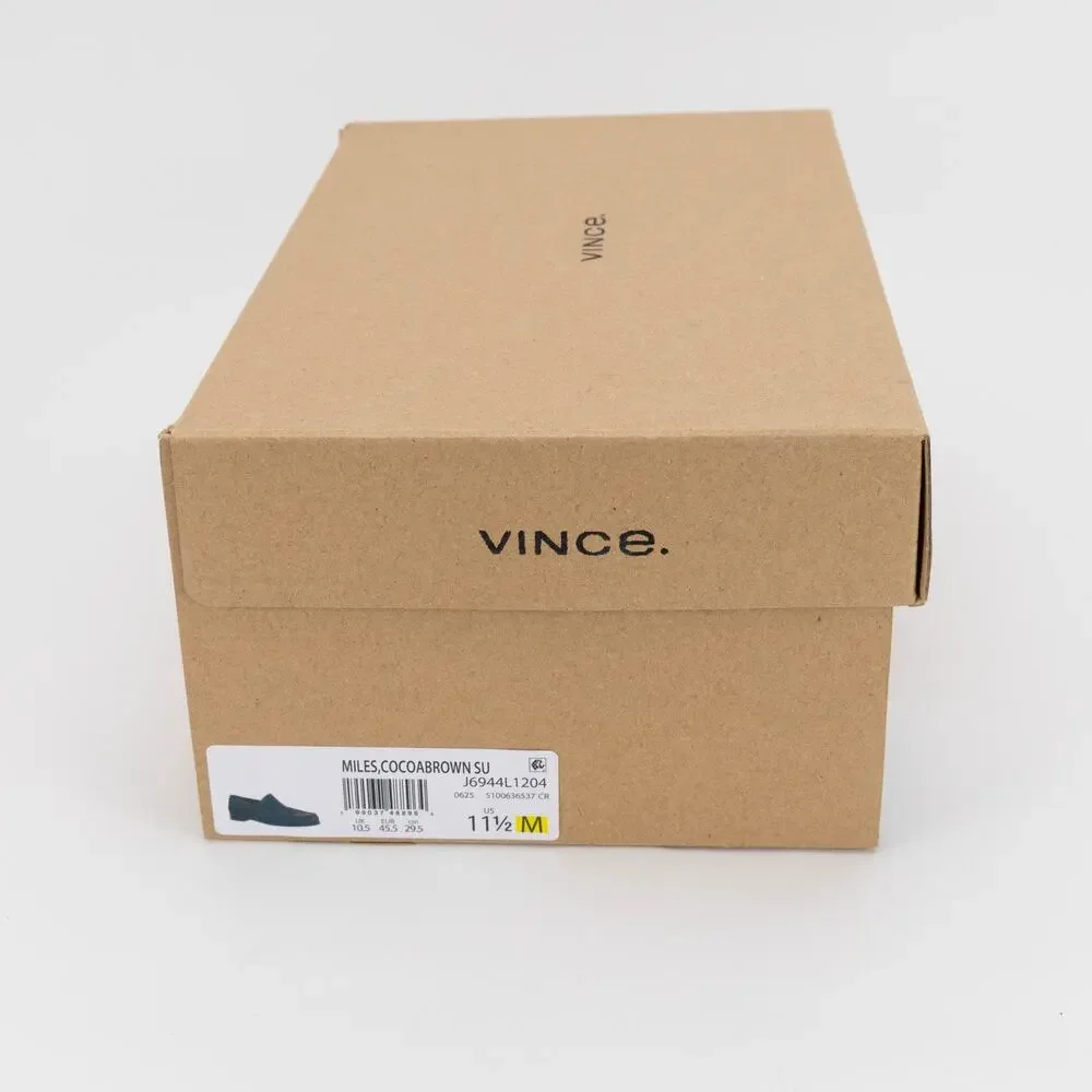Vince Men Miles Suede Loafer Cocoa Brown Size 11.5 M/ 45.5 EU